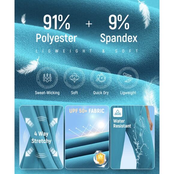 Baleaf Women's 2XL UPF 50+ Wide leg Hiking Pants Gray Water Resistant Pockets - Picture 10 of 10